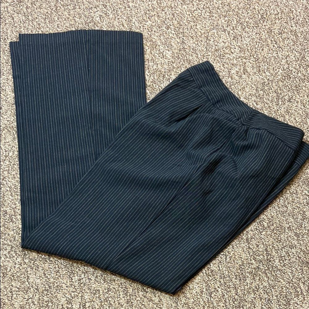 Y2K HILLARD & HANSON Stripped Pants Dress Ws.Black & Tan Pinstripe Pants Size 6